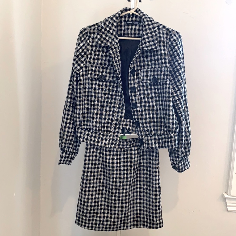 SHEIN Plaid Tweed Jacket & Skirt Set NWOT